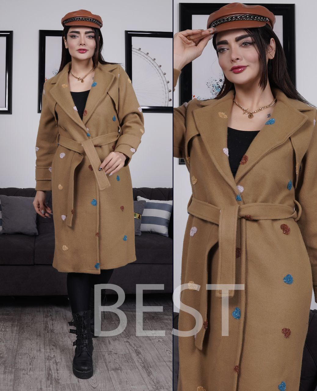 پالتو فوتر گلدوزی ژیله دار